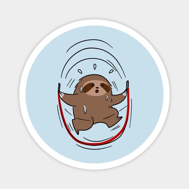 Sloth Jump Roping Magnet by saradaboru